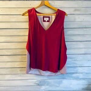 Deletta Anthropologie Red V-neck Tank- Size Medium
